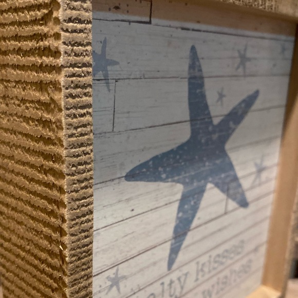 Salty Kisses Starfish Wishes Decor Wall Sign, Wood Starfish Sign, Beach Decor - Picture 7 of 11